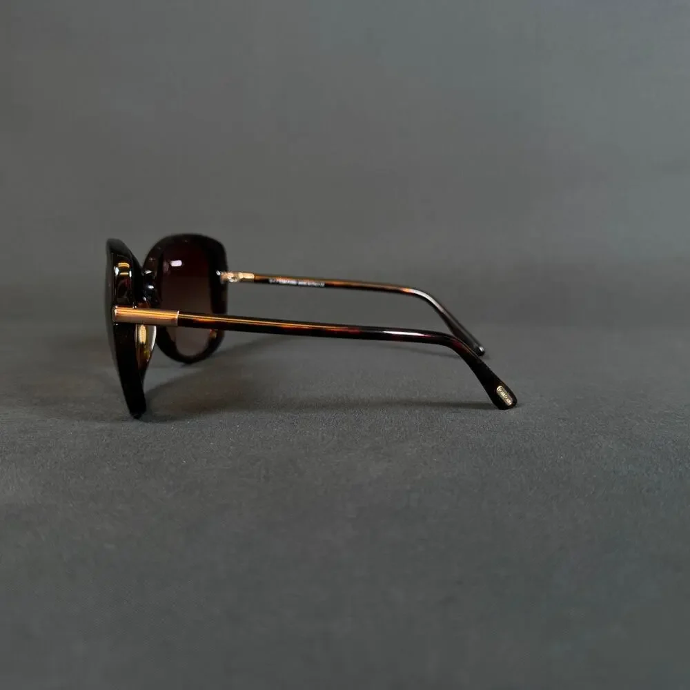 Tom Ford Linda TF324 52F 59-14 135 Tortoise Brown Lens Sunglasses Italy w case